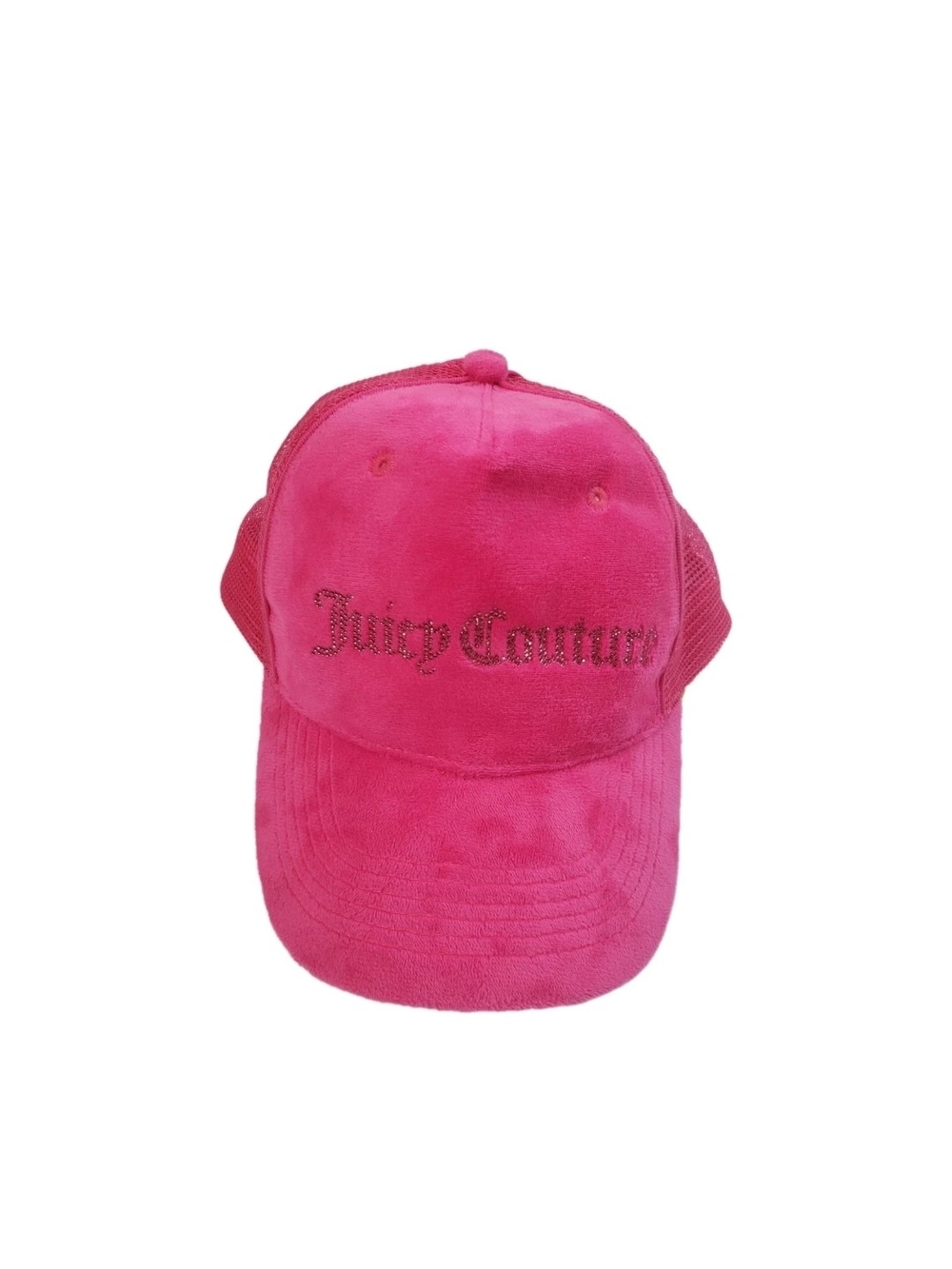 Juicy Couture Hot Pink Velour Logo Cap